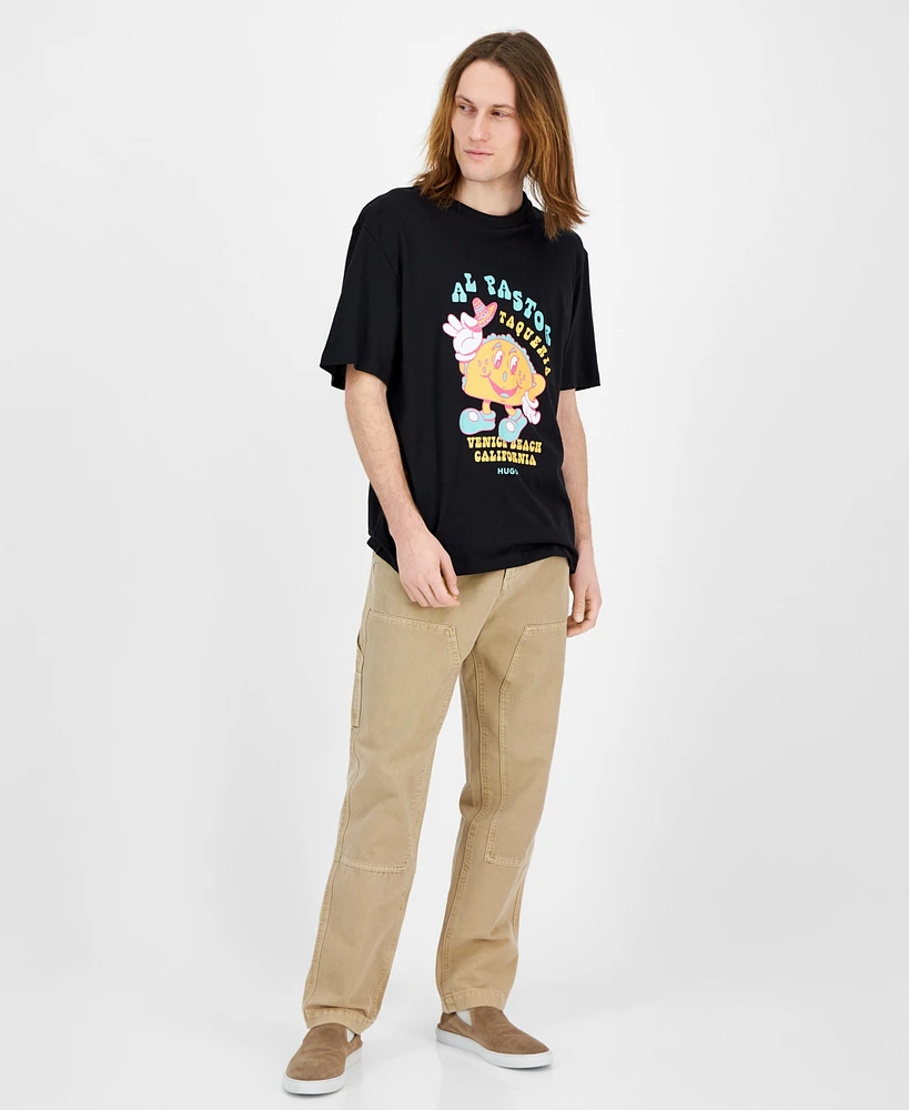 Hugo by Boss Men's Nugotacos Short Sleeve Crewneck Graphic T-Shirt