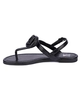 Rosette Women's Single Flower Thong T-Strap Sandal