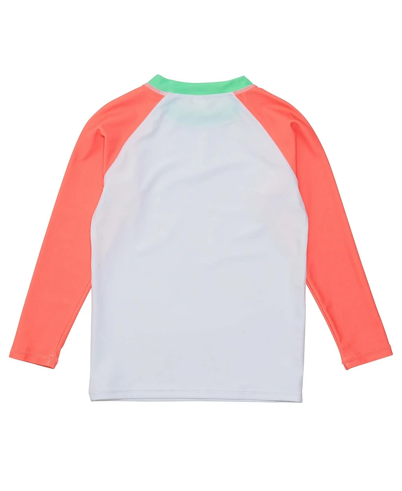 Snapper Rock Big Boys White Coral Sleeve Sustainable Rash Top