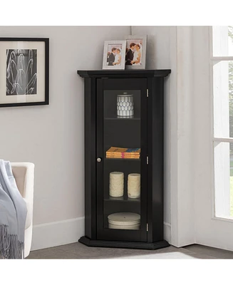 Kings Brand Furniture Cambridge Corner Curio Storage Cabinet