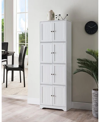 Kings Brand Furniture - Lyons 4-Tier 68" Kitchen Pantry Storage Cabinet with 8 Doors