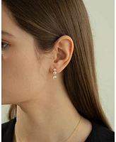 Sterling Silver 18k Gold Plated Gabriella Linear Drop Earrings – Dainty Summer Earrings, Lightweight, Vacation Style, Warm Weather Look