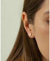 Sterling Silver 18k Gold Plated Margot Stud Earrings – Dainty Summer Earrings, Lightweight, Vacation Style, Warm Weather Look
