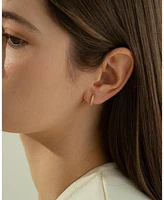 Sterling Silver 18k Gold Plated Ophelia Huggies Hoops – Dainty Summer Earrings, Lightweight, Vacation Style, Warm Weather Look