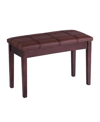 Hongge Solid Wood Pu Leather Piano Double Storage Keyboard Bench