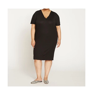 Universal Standard Women's Teresa Liquid Jersey V-Neck Dress