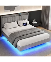 gaomon King Size Floating Bed Frame with Led Lights