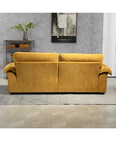 Streamdale Furniture 84" Chenille Recliner Sofa Small Sofa Loveseat Deep Seat Sofa Couch with 2 Throw Pillows & Memory Foam for Living Room Apartment