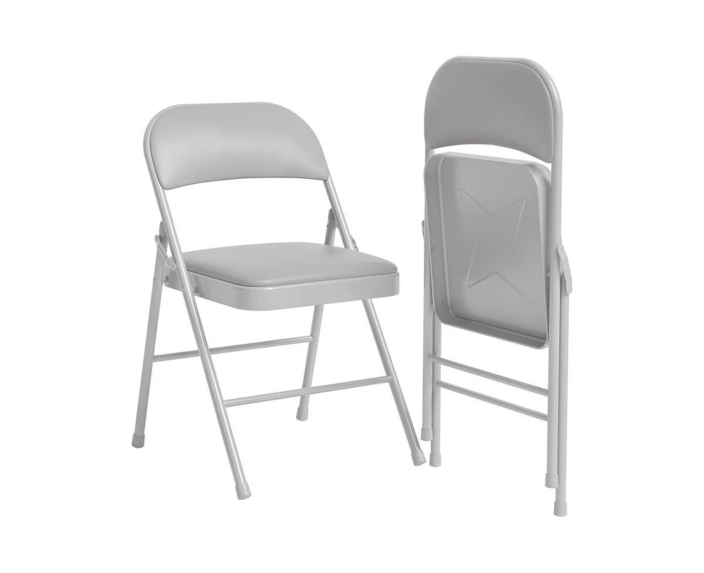 Pack Folding Chairs with Padded Cushion and Back, Folding Chairs for Outside, Foldable Chairs with Metal Frame Hold Up to 350 Lbs