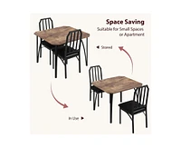 3 Pieces Dining Table Set for 2, Dining Room Table Set for 2, Small Kitchen Table for 2 with Upholstered Chairs,Dinner Table Set for 2, Kitchen Table