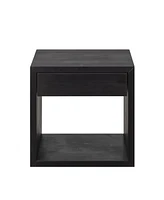 Woodek Floating Nightstand, Set Of 2 Medium Mid-Century Modern Solid Hardwood With Drawer - Bedside Table For Bedroom