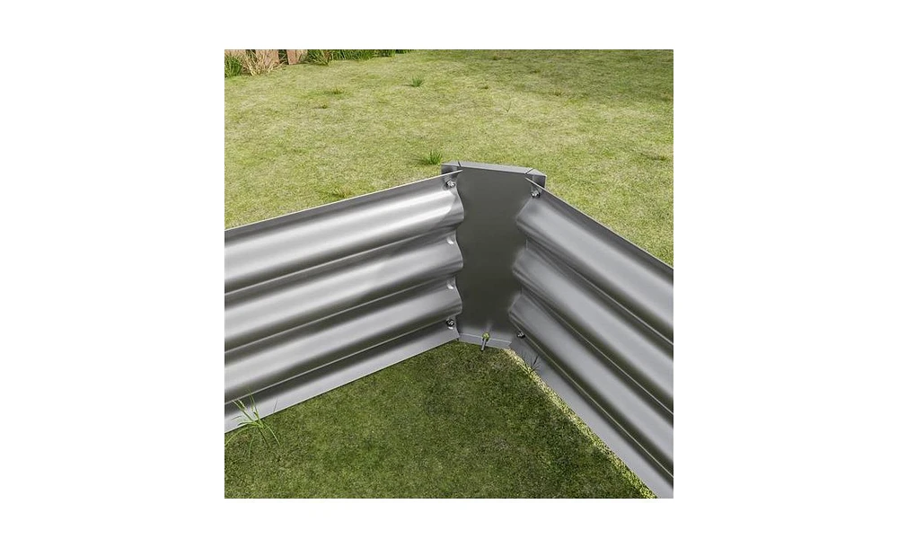 Slickblue Metal Raised Garden Bed Rectangular Planter for Flowers, Vegetables, and Herbs