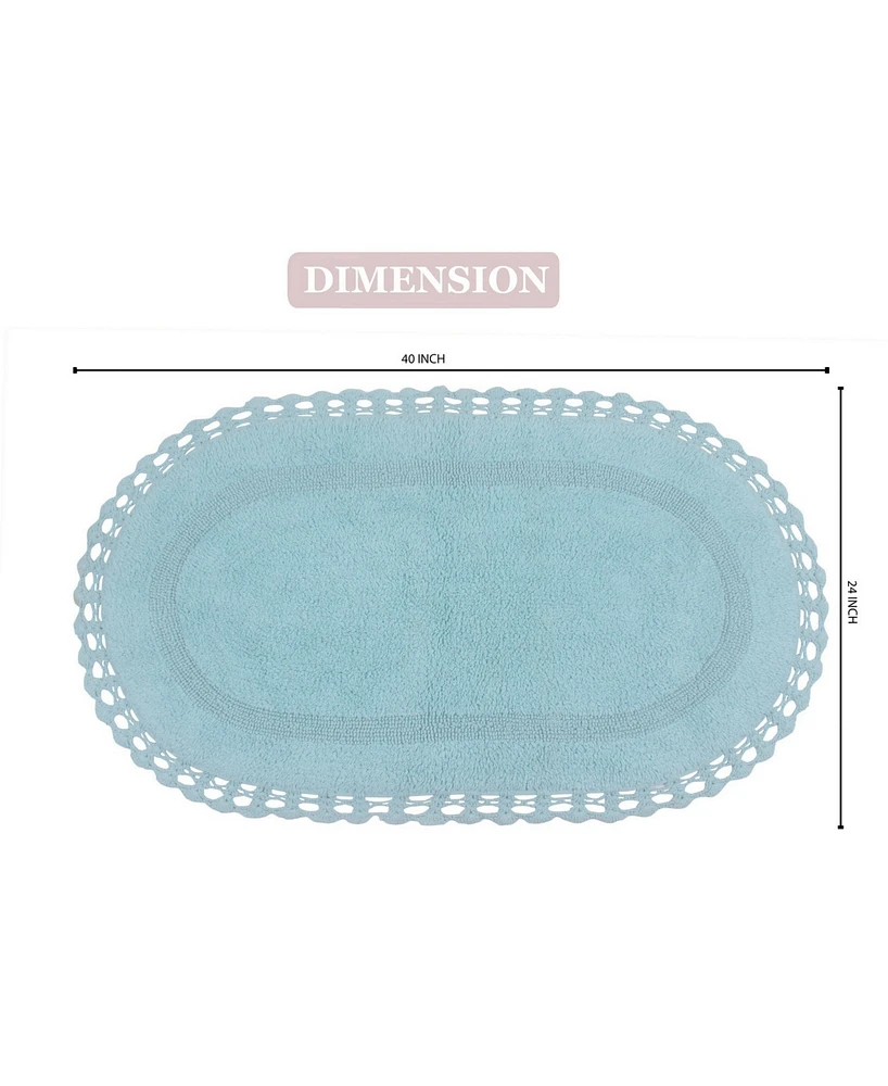 Home Weavers Hampton Crochet Reversible Bath Rug, 24" x 40"