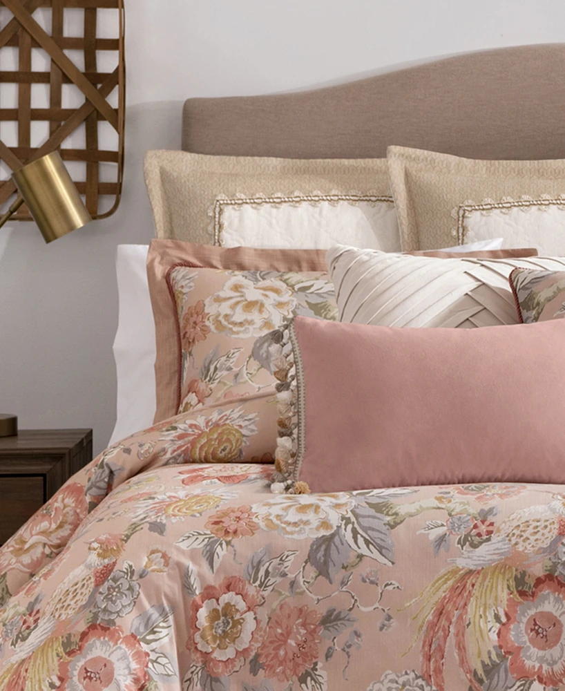 Rose Tree Audrey Pleated Velvet Decorative Pillow, 20" x 20"