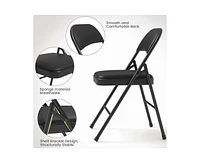 Pack Folding Chairs with Padded Cushion and Back, Folding Chairs for Outside, Foldable Chairs with Metal Frame Hold Up to 350 Lbs