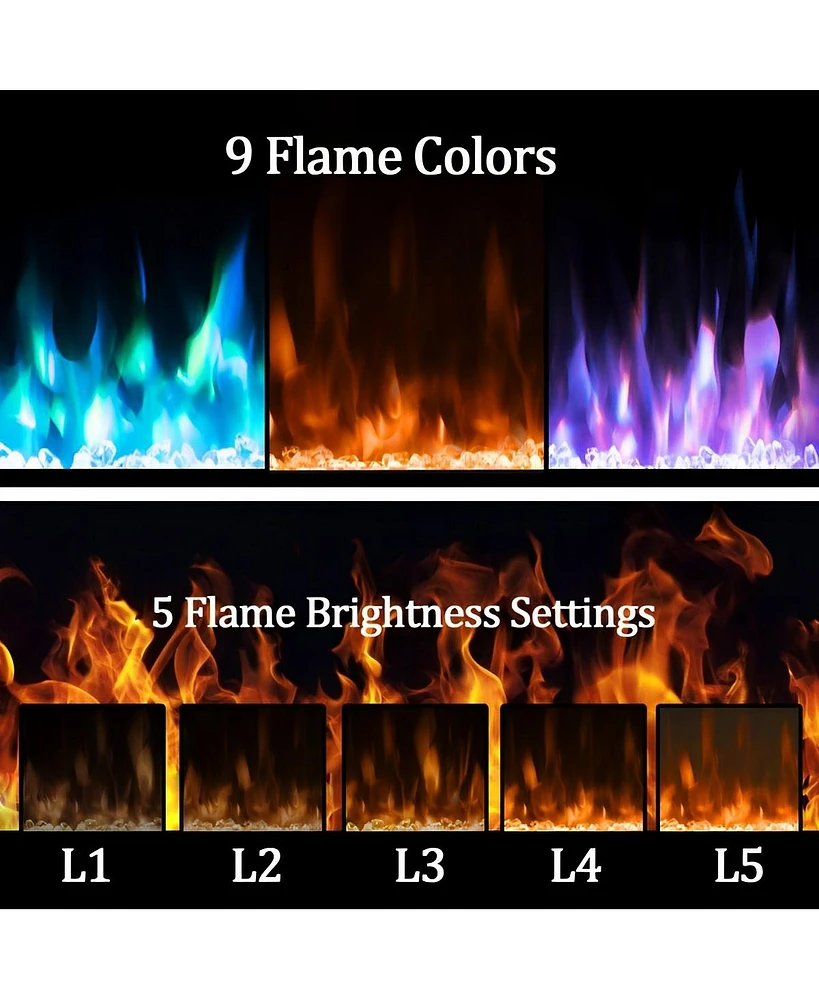 Sugift 40-Inch Electric Fireplace Recessed with Thermostat