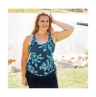Calypsa Plus Maya Tankini Swim Top With Built Bra