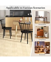 Gouun Windsor Dining Chairs Set of 2 Rubber Wood Kitchen Chairs with Spindle Back
