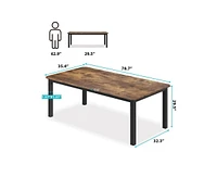 Industrial Dining Table for 68 People,78.7" Long Kitchen Table, Wood Dining Table, Kitchen & Dining Room Table,Rectangle Dining Room Table for 6