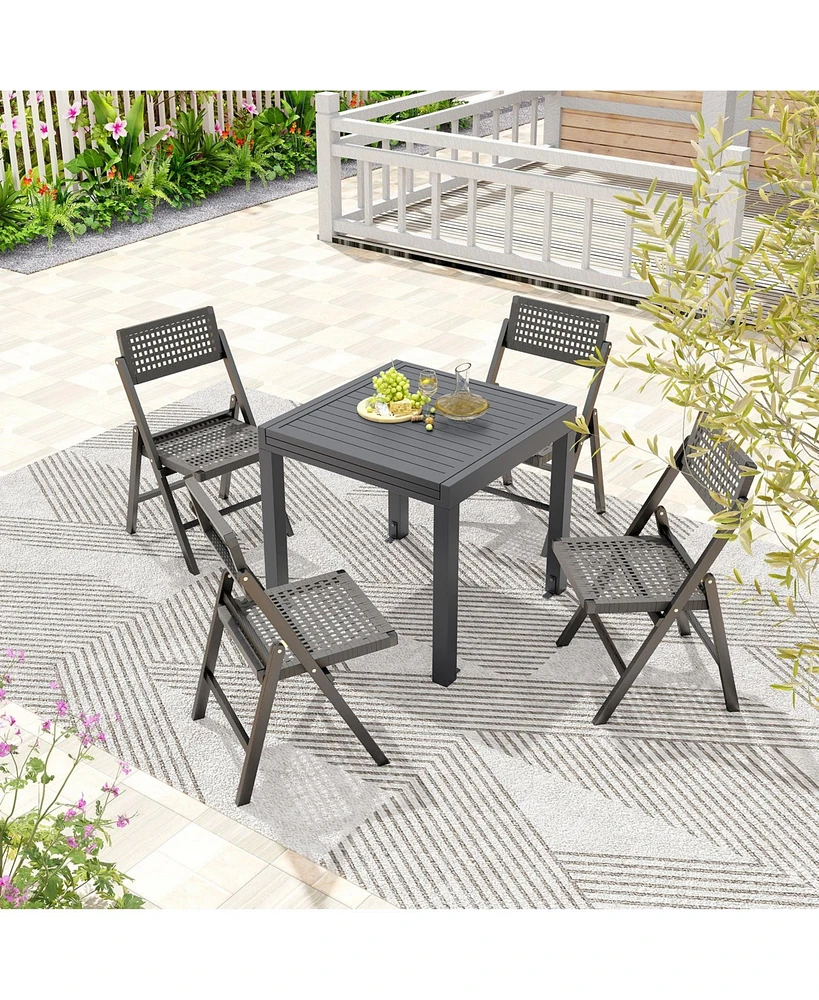 Gouun Expandable Patio Dining Table for 4-6 People
