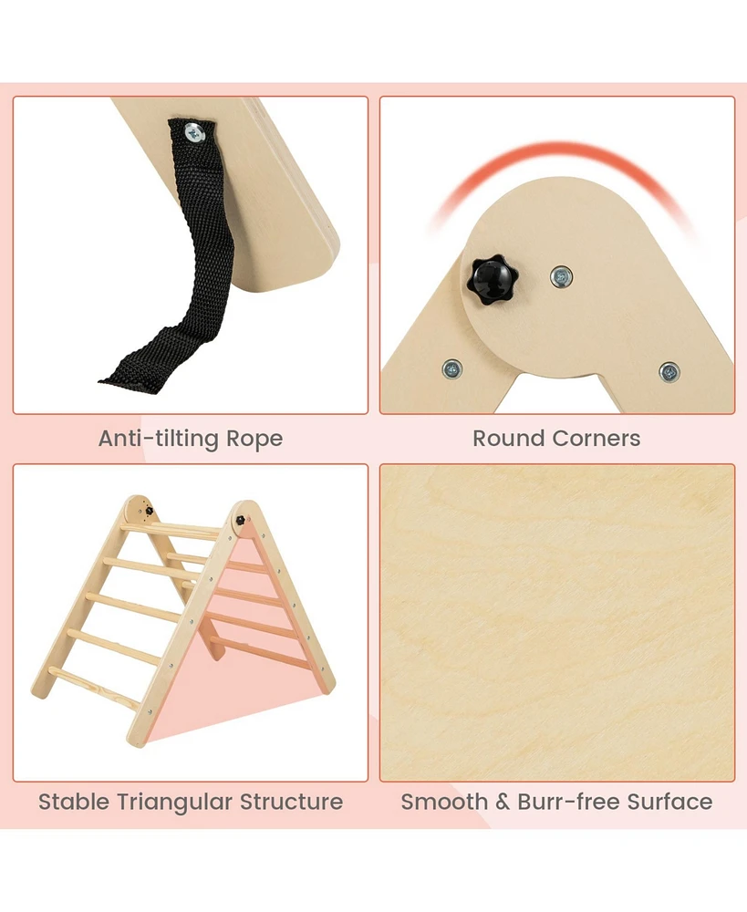 Gouun 3-in-1 Climbing Set Foldable and Adjustable Kids Triangle Set