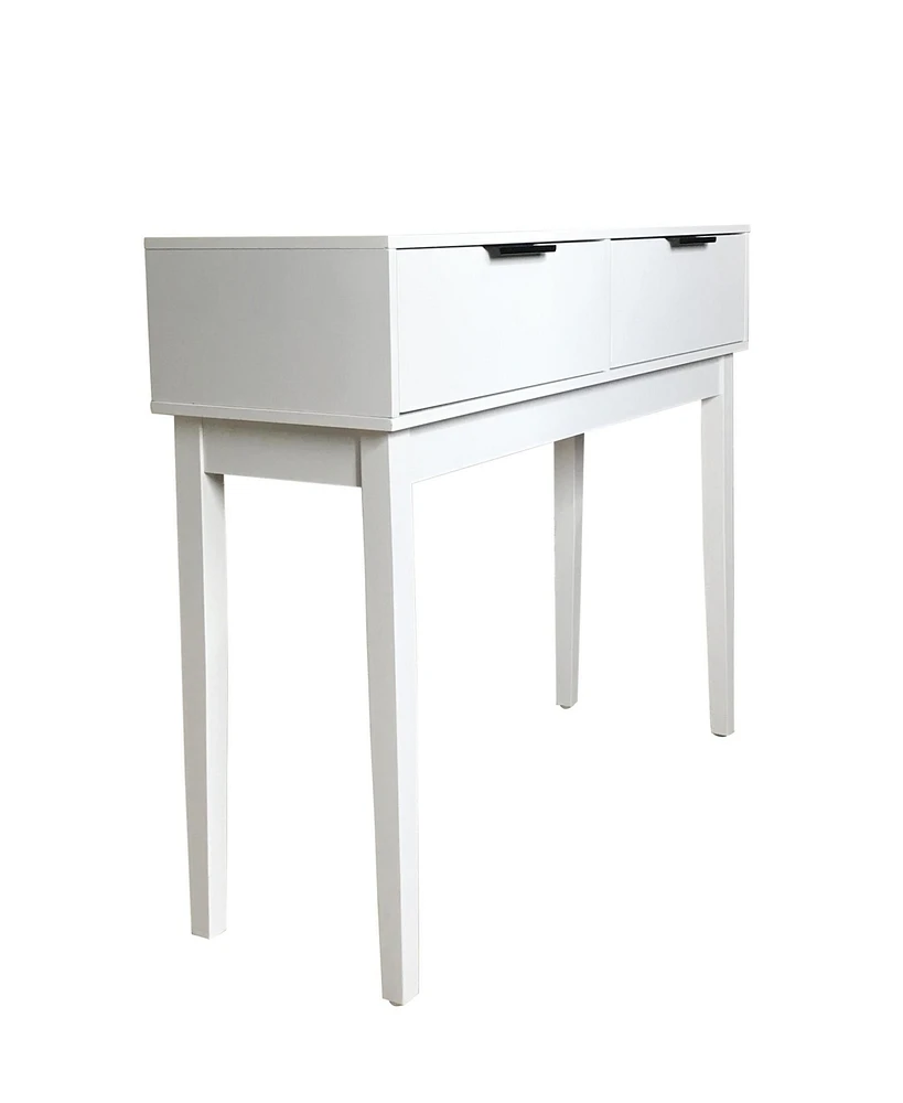 Kings Brand Furniture Atmore Modern Console Sofa Entry Table with 2 Storage Drawers, White