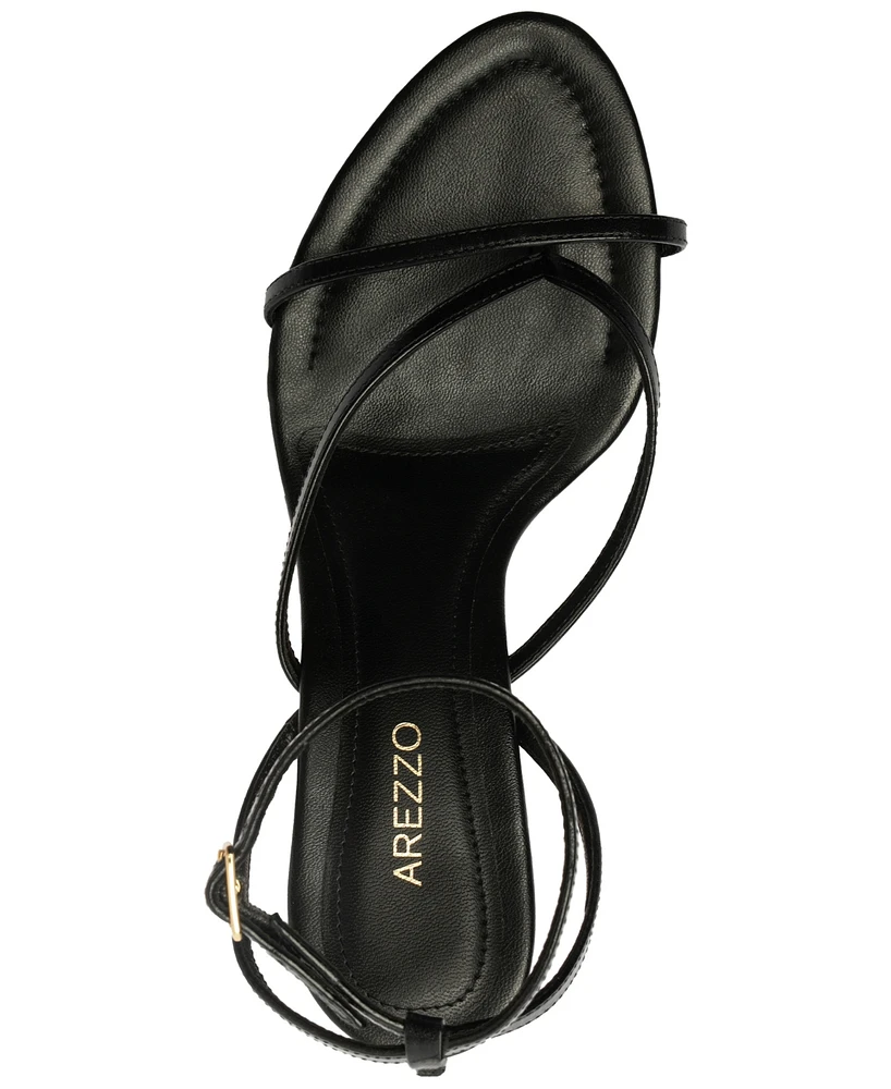 Arezzo Women's Frankie High Geometric Round Toe Wedge Sandals