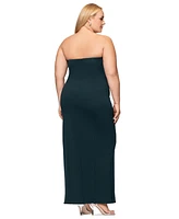 Betsy & Adam Plus Strapless Gown