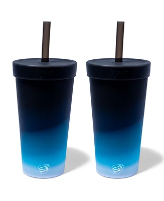 Straw Tumbler 22oz: 2 pk - Moon Beam