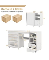 Folding Sewing Table Charging Station Multifunctional Sewing Machine Cart Table