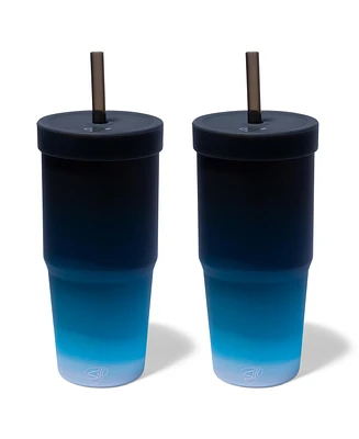 Straw Tumbler 32oz: 2 pk - Moon Beam
