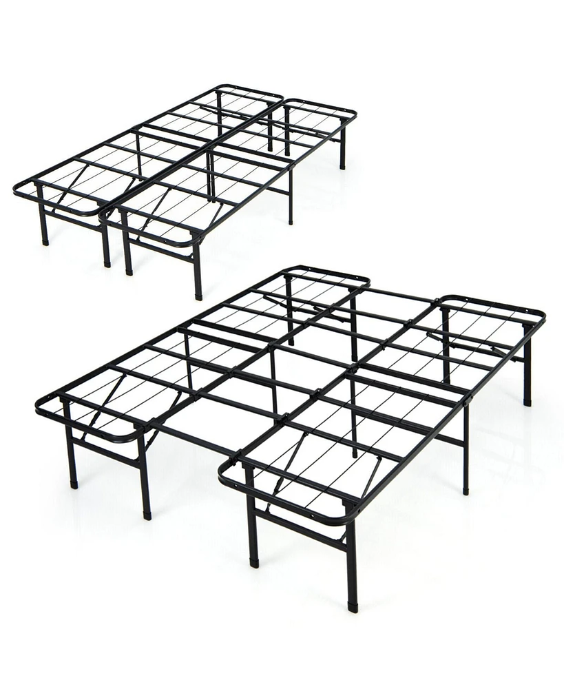 Gouun Full Size Folding Steel Platform Bed Frame for Kids and Adults-Full Size