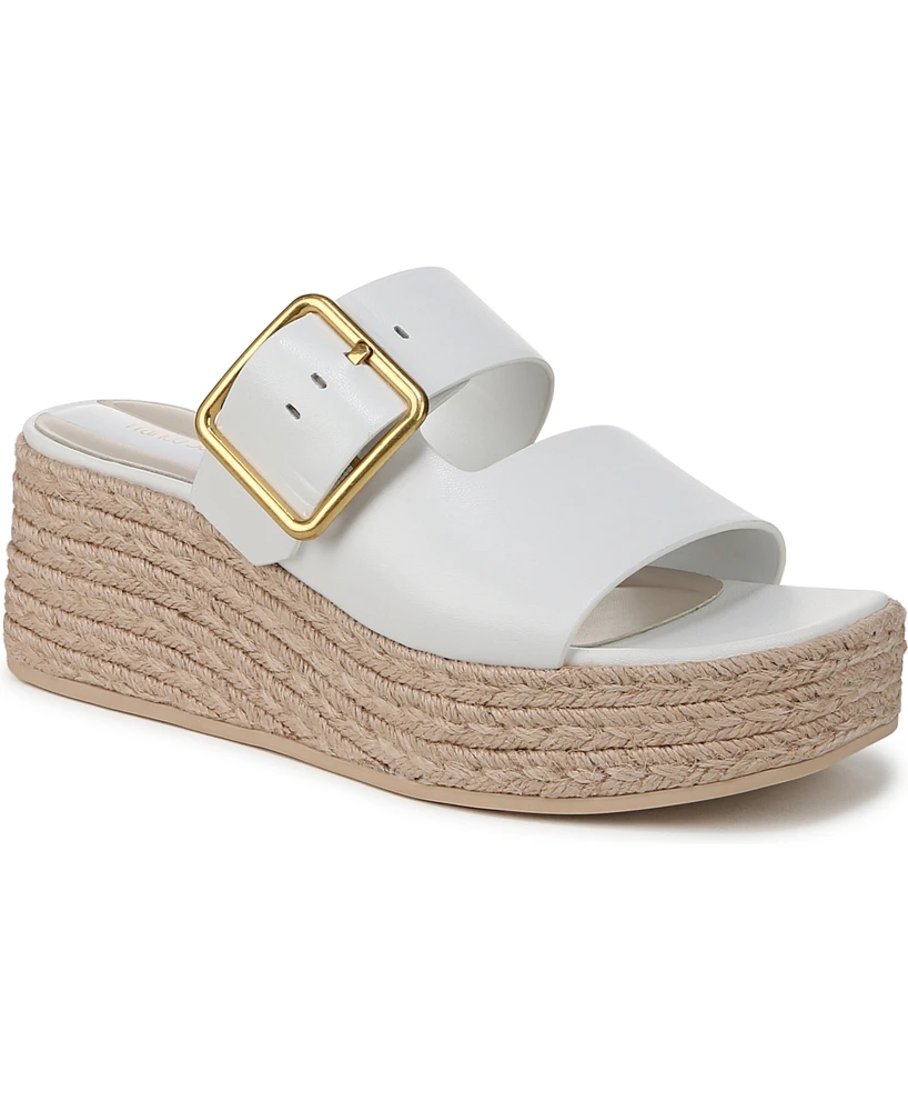 Franco Sarto Women's Taziana Open Square Toe Espadrille Slide Platform Sandals