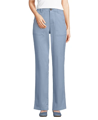 Lands' End Women's High Rise Chino Utility Straight Leg Pants