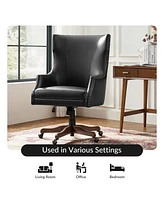 Hulala Home Desmond Transitional Office Chair with Wood Legs