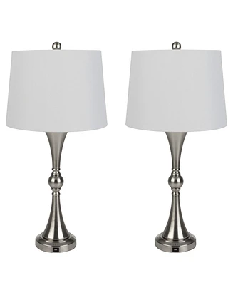 Lavish Home 28.74" Usb Charging Led Table Lamp Set