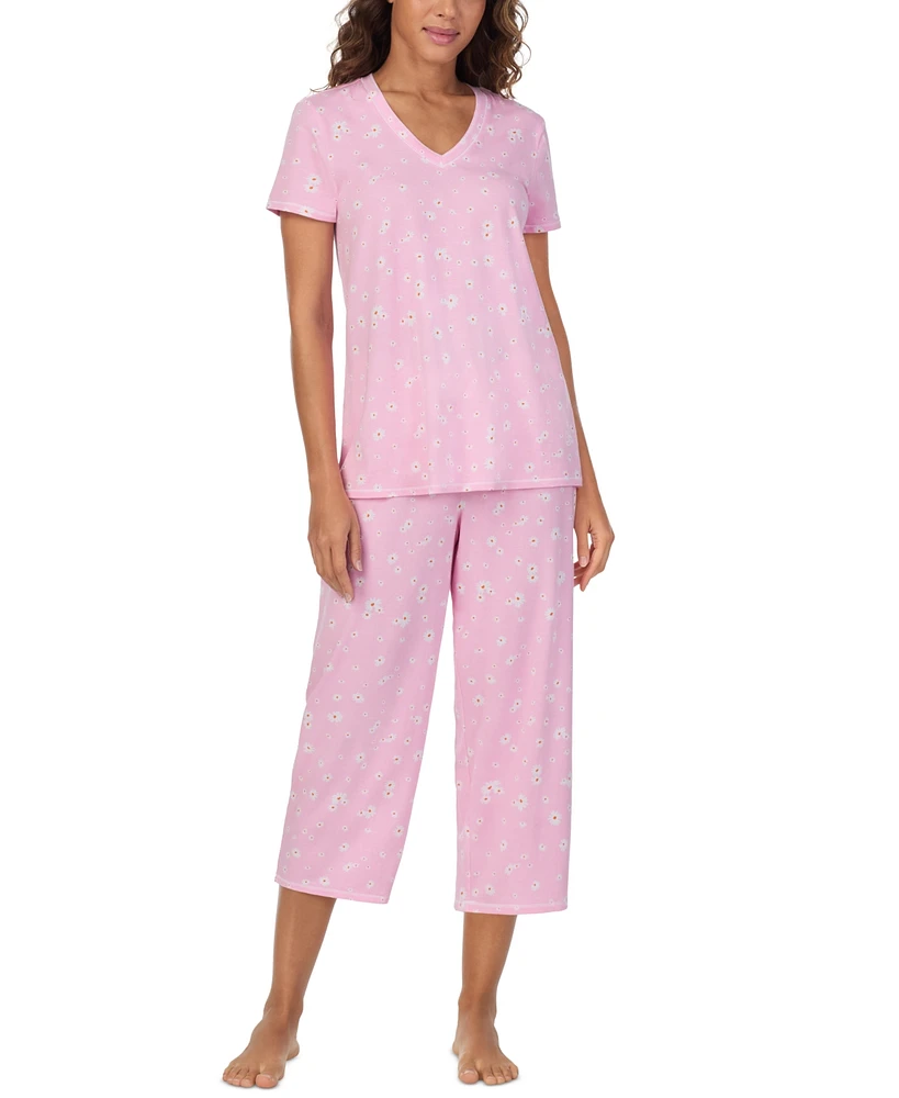 Cuddl Duds Women's 2-Pc. Cropped Short-Sleeve Pajama Set
