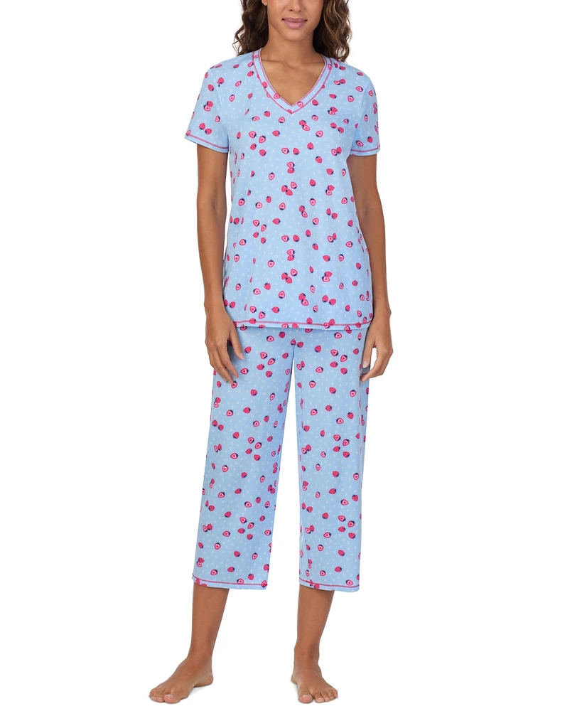 Cuddl Duds Women's 2-Pc. Cropped Short-Sleeve Pajama Set