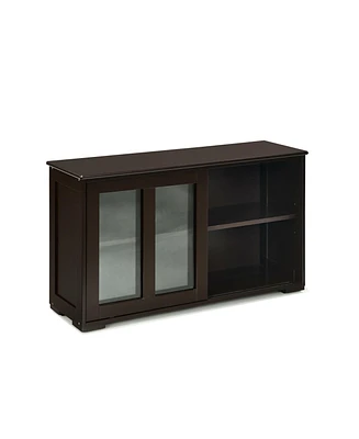 Gouun Sideboard Buffet Cupboard Storage Cabinet with Sliding Door
