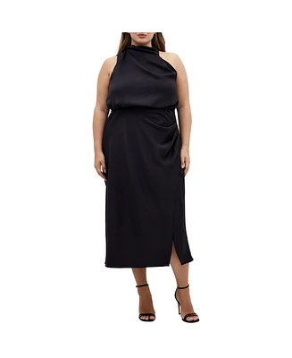 City Chic Plus Limelight Halter Dress