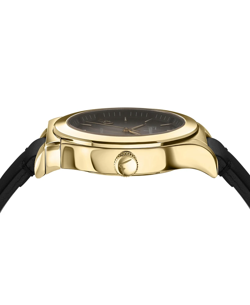 Ferragamo Men's Swiss Automatic 1927 Black Leather Strap Watch 42mm