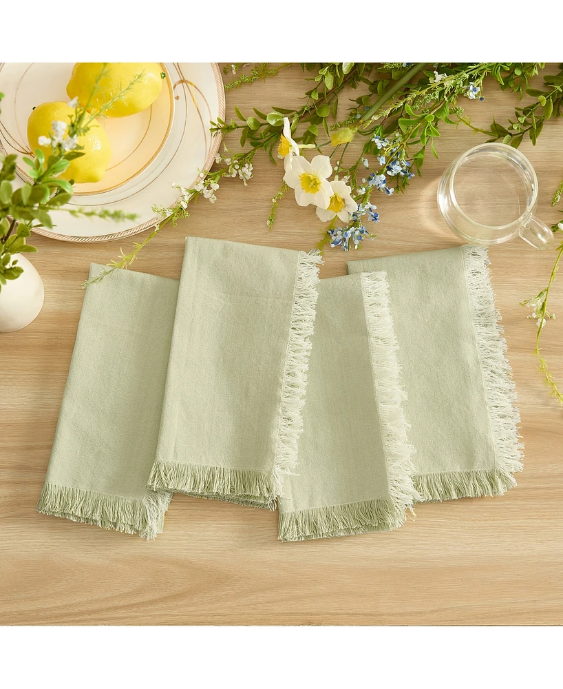 Elrene Chambray Solid Color Fabric Napkin, Set of 4