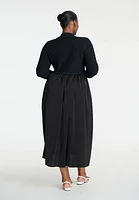 Eloquii Women's Elements Mockneck Twofer Midi Dress