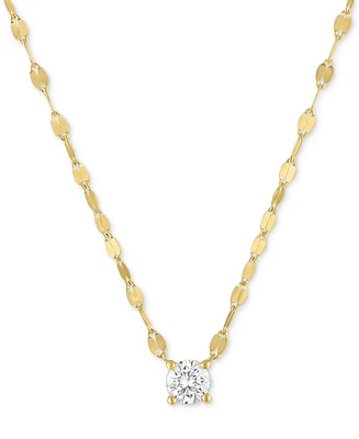 Forever Grown Diamonds Lab-Grown Diamond Necklace (1/4 ct. t.w.) in Sterling Silver or 14k Gold-Plated Sterling Silver, 16" + 2" extender