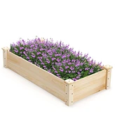Raised Garden Bed Fir Wood Wooden Square Wood Planter Box for Flower Outdoor