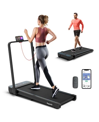 2 in 1 Folding Treadmill Walking Pad with Remote & App Control and Led Display
