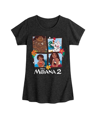 Disney Big Girls Moana 2 Grid Graphic Short Sleeve Tee