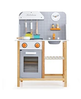 Wooden Toddler Pretend Kitchen Set with Cookware Accessories for Boys and Girls