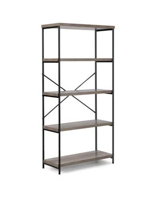Gouun 5 Tier Industrial Bookshelf Display Storage Rack With Metal Frame