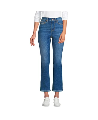 Lands' End Women's Recover Denim High Rise Kick Flare Crop Jeans
